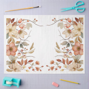 Papel De Seda Decoración floral elegante de Cottagecore grande