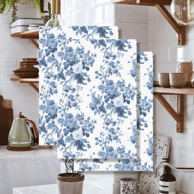 Papel De Seda Decoración Floral Española Azul y Blanca LG (Subido por el creador)