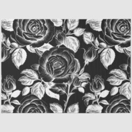 Papel De Seda Decoración Floral Negra Vintage