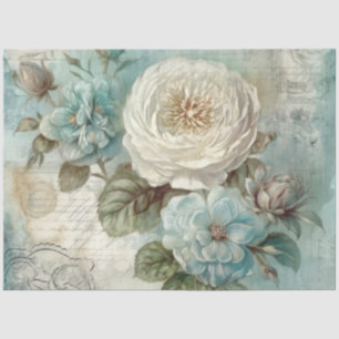 Papel De Seda Decoración floral vintage chic de gran Shabby