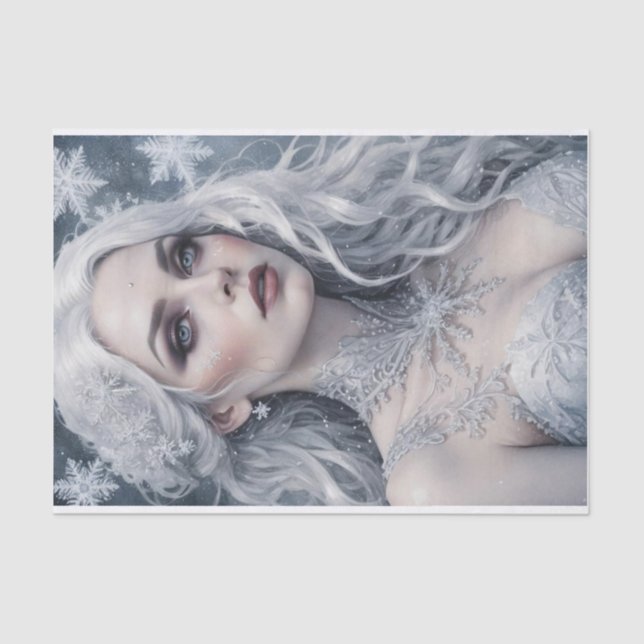 Papel De Seda Decoración fría de cabello plateado de solsticio d (Anverso)