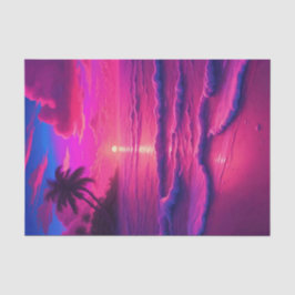 Papel De Seda Decoración Neon Pink Sandy Beach | Vibrante Tropic