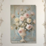 Papel De Seda Decoración rosa Azul Floral Vintage de Chateau Fra<br><div class="desc">Imagen 1. Pintura de una elegante pared de yeso de Chateau francés vintage de estilo victoriano con rosas antiguos cultivados en el jardín de marfil, mantequilla pálida amarillo y rosa rubor. Impresionista deterioro de la técnica de aceite pintado con textura crujiente y una capa de escritura manuscrita ephemera (se puede...</div>