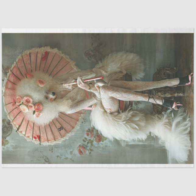 Papel De Seda Decoración rosa de cangrejo tradicional francés vi (Anverso)