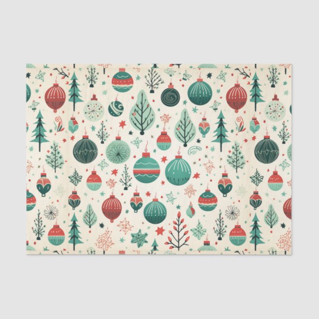 Papel De Seda Decoración tradicional de Navidad de época (Anverso)