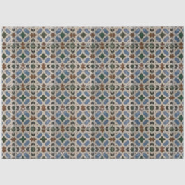 Papel De Seda Decoración verde azul del Mosaico Mediterráneo