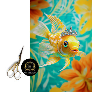 Papel De Seda Decoración Vibrante De Pescado Floral Vintage