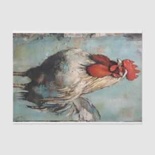 Papel De Seda Decoración vintage del arte de los gallos de pollo