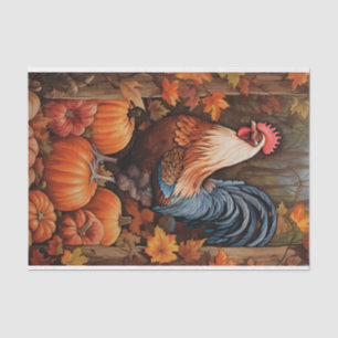 Papel De Seda Decoración vintage del arte de los gallos de pollo