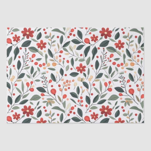 Papel De Seda Decoración y plantas de los navidades (Anverso)