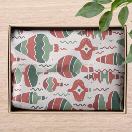 Papel De Seda Decoraciones en baudible de Navidades verdes retro