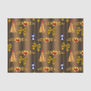 Papel De Seda Decoraciones navideñas en bronce