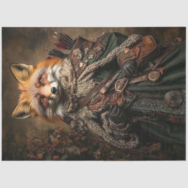 Papel De Seda Decorar la fantasía de Fox estilo medieval (Anverso)
