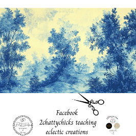 Papel De Seda Decorarse Paisaje francés Paleta Blanca Azul