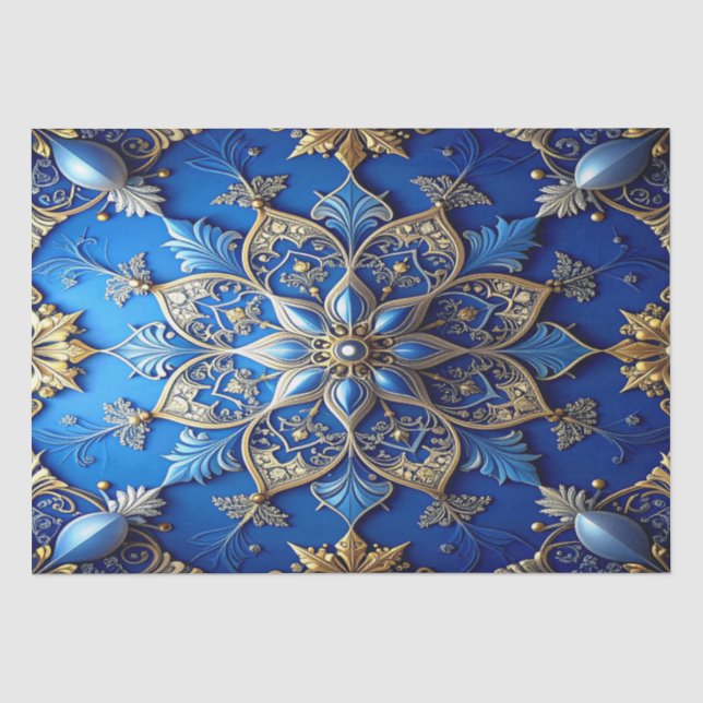 Papel de seda decorativo azul para fiestas (Anverso)