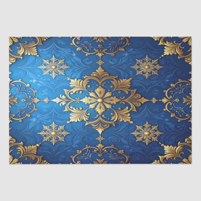 Papel de seda decorativo azul para fiestas (Anverso)