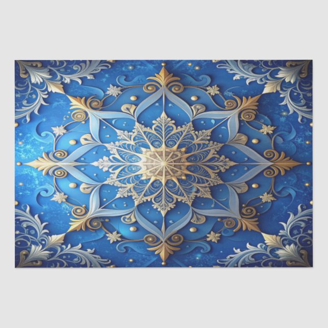 Papel de seda decorativo azul para fiestas (Anverso)