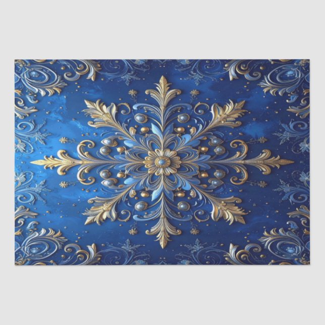 Papel de seda decorativo azul para fiestas (Anverso)