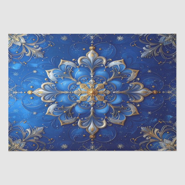 Papel de seda decorativo azul para fiestas (Anverso)