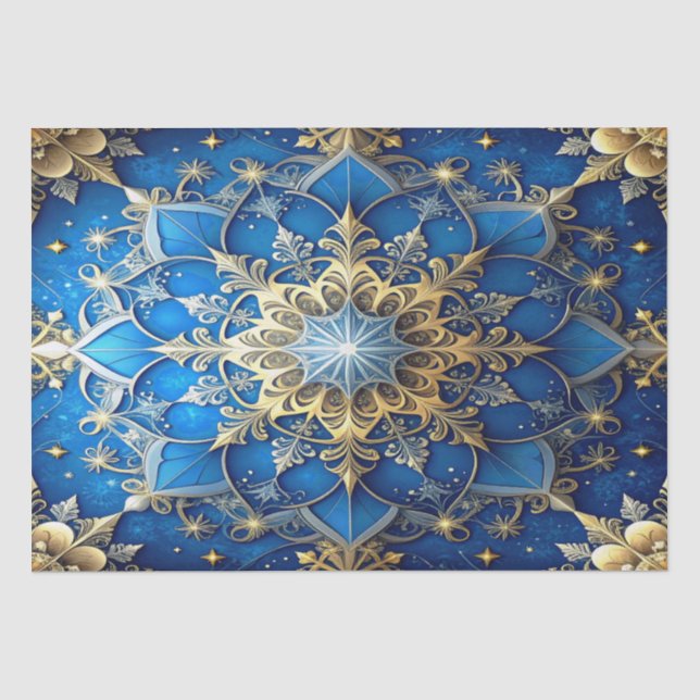 Papel de seda decorativo azul para fiestas (Anverso)
