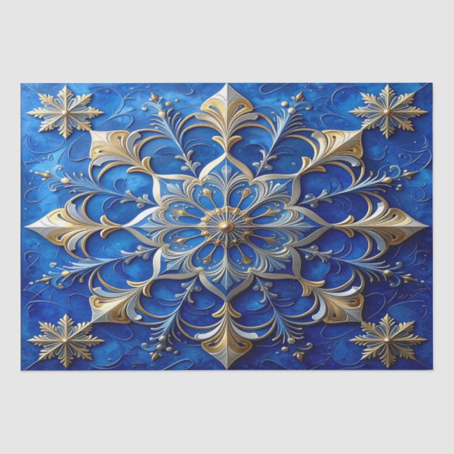 Papel de seda decorativo azul para fiestas (Anverso)