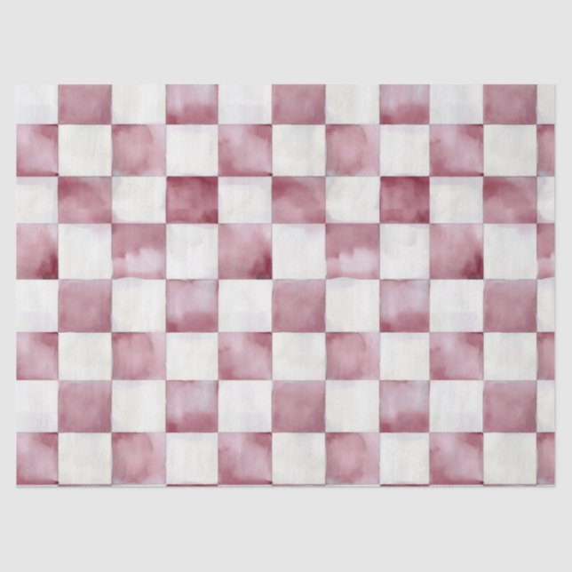 Papel de seda decorativo de cuadros rojos (Anverso)