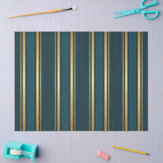 Papel de seda decorativo de lujo azul verde dorado