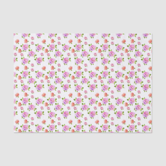 Papel de seda decorativo de rosas hermosas (Anverso)