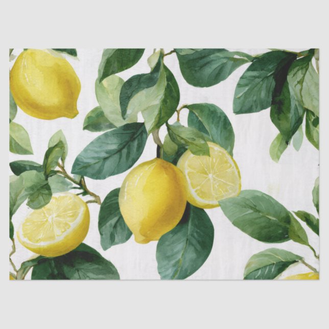 Papel de seda decorativo limón mediterráneo (Anverso)