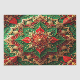 Papel de seda decorativo navideño rojo verde