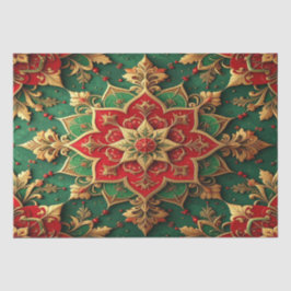 Papel de seda decorativo navideño rojo verde