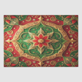 Papel de seda decorativo navideño rojo verde