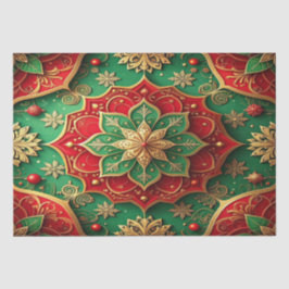 Papel de seda decorativo navideño rojo verde
