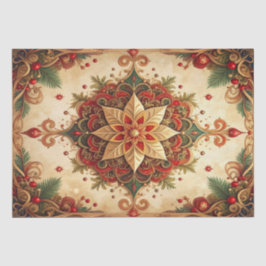 Papel de seda decorativo navideño rojo verde
