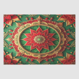 Papel de seda decorativo navideño rojo verde