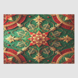 Papel de seda decorativo navideño rojo verde