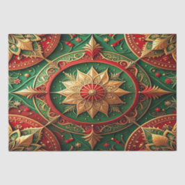 Papel de seda decorativo navideño rojo verde