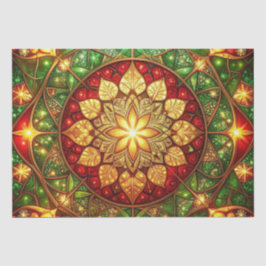 Papel de seda decorativo navideño verde rojo