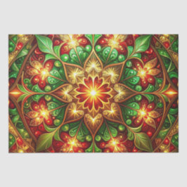 Papel de seda decorativo navideño verde rojo