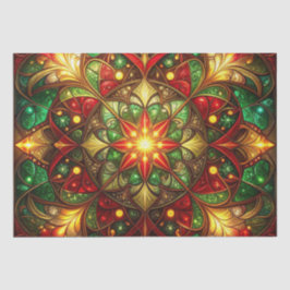 Papel de seda decorativo navideño verde rojo