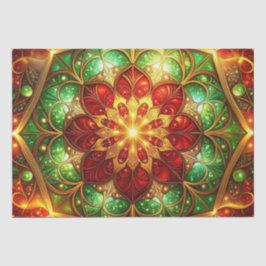 Papel de seda decorativo navideño verde rojo