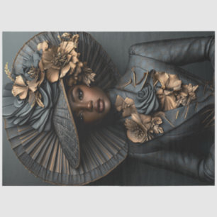 Papel De Seda Decouapge Black Woman Graceful Vintage Sophistado