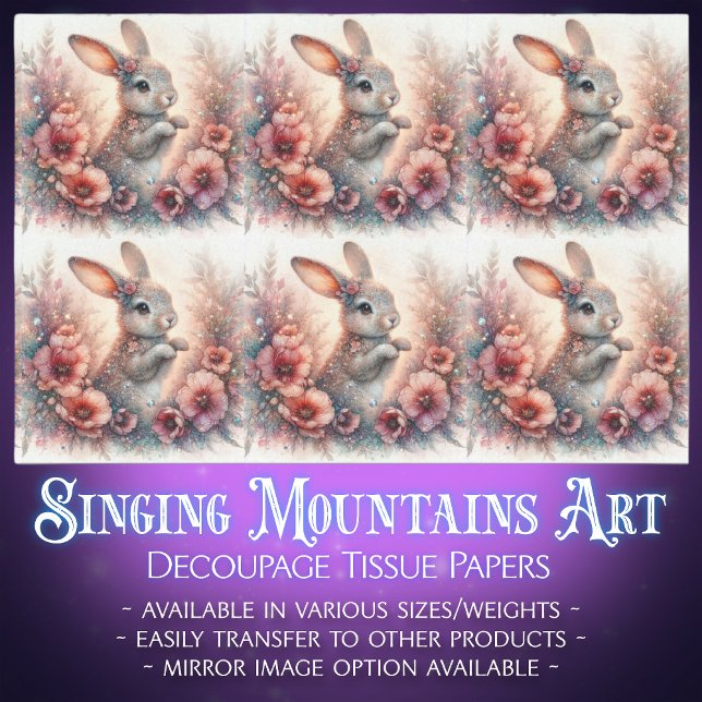 Papel De Seda Decoución de Conejo de Pascua Floral de Acuarela (Subido por el creador)