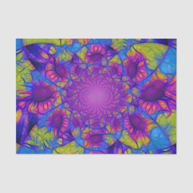 Papel De Seda Decoup. abstracto amarillo morado girasol (Anverso)