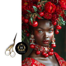 Papel De Seda Decoup afroamericano vintage Red Cherry