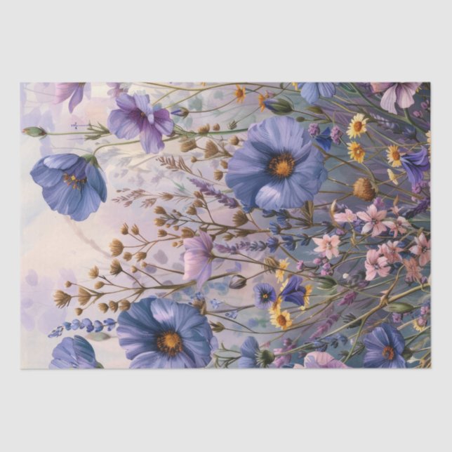 Papel De Seda Decoup de flores silvestres (Anverso)