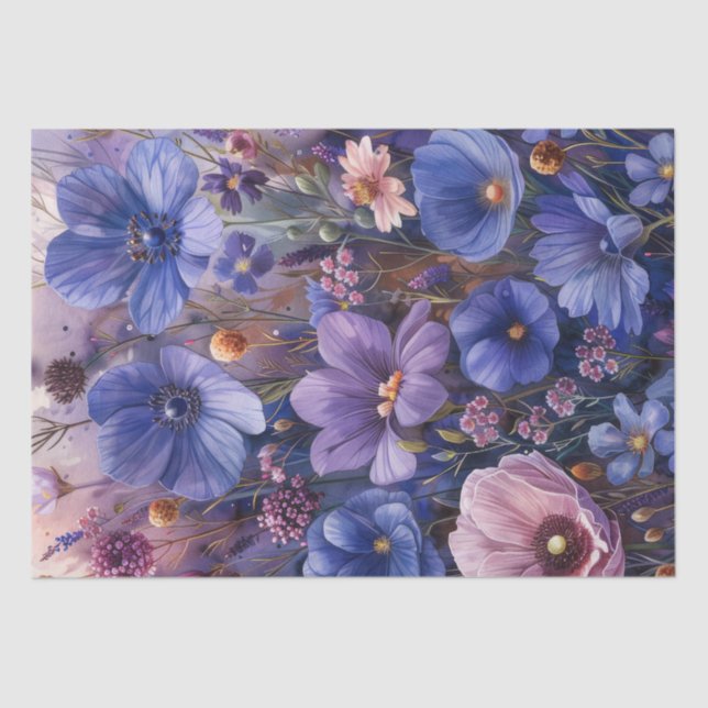 Papel De Seda Decoup de flores silvestres (Anverso)