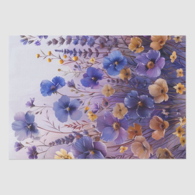 Papel De Seda Decoup de flores silvestres (Anverso)