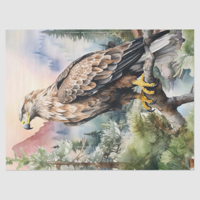 Papel De Seda Decoup de ilustraciones de águila (Anverso)