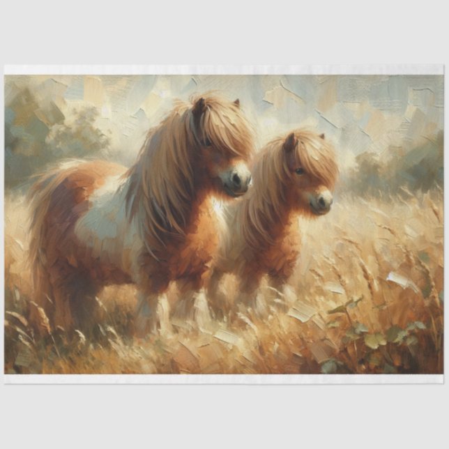 Papel De Seda Decoup de verano de Shetland Pony (Anverso)